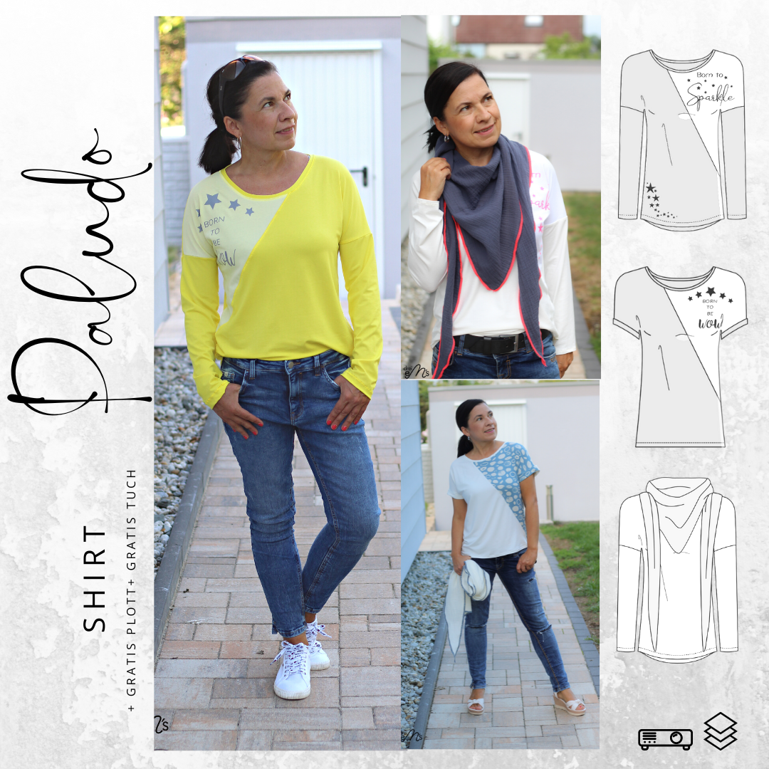E-Book drei eM's Shirt Paludo + gratis Plott + gratis Tuch von Stoffe Hemmers