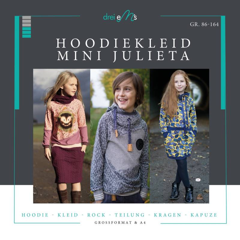 E-Book drei eM's mini JULIETA Hoodie/Hoodiekleid von Stoffe Hemmers