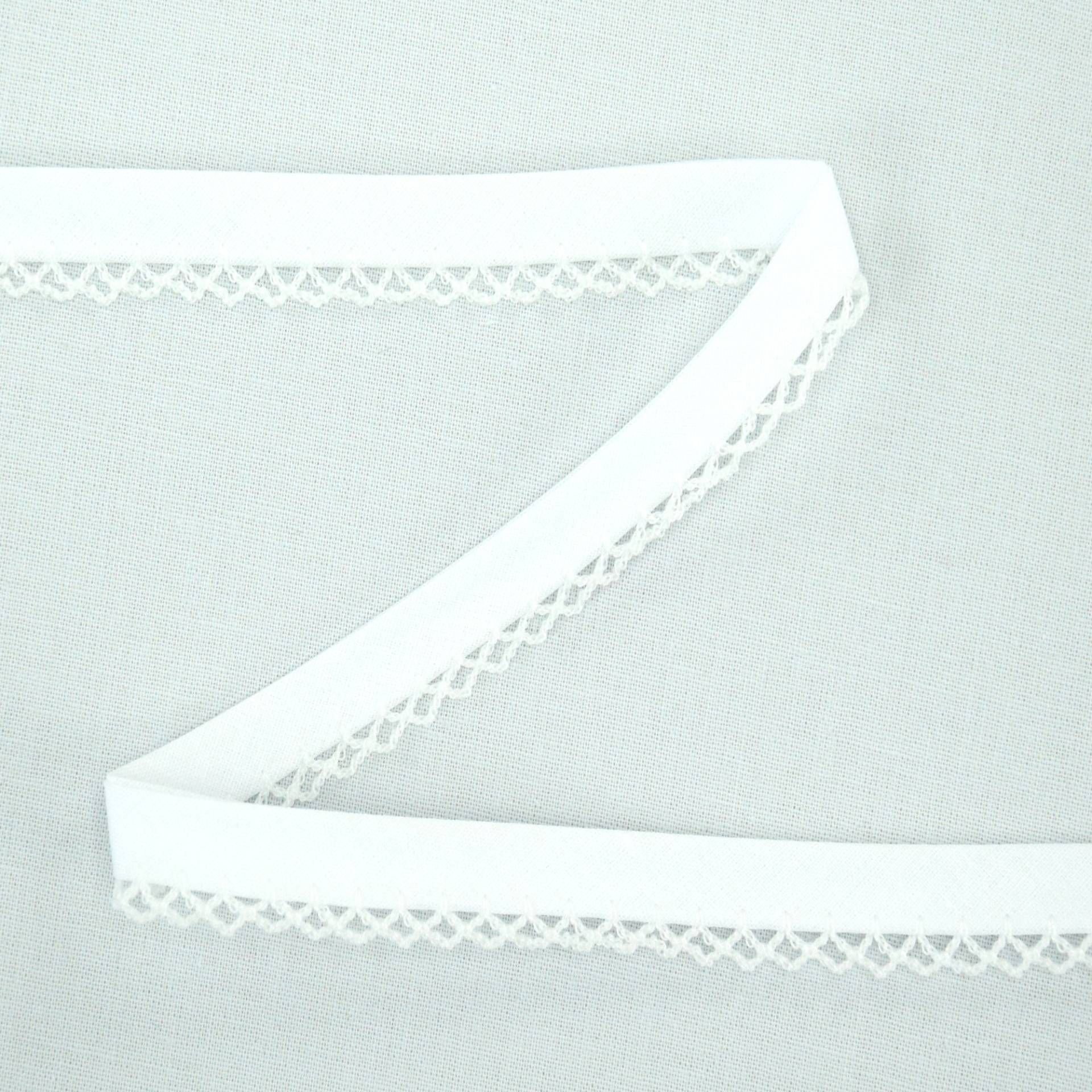 Einfassband mit Häkelborte, weiss 13 mm Einfassband mit Häkelborte, weiss 13 mm von Stoffe Hemmers