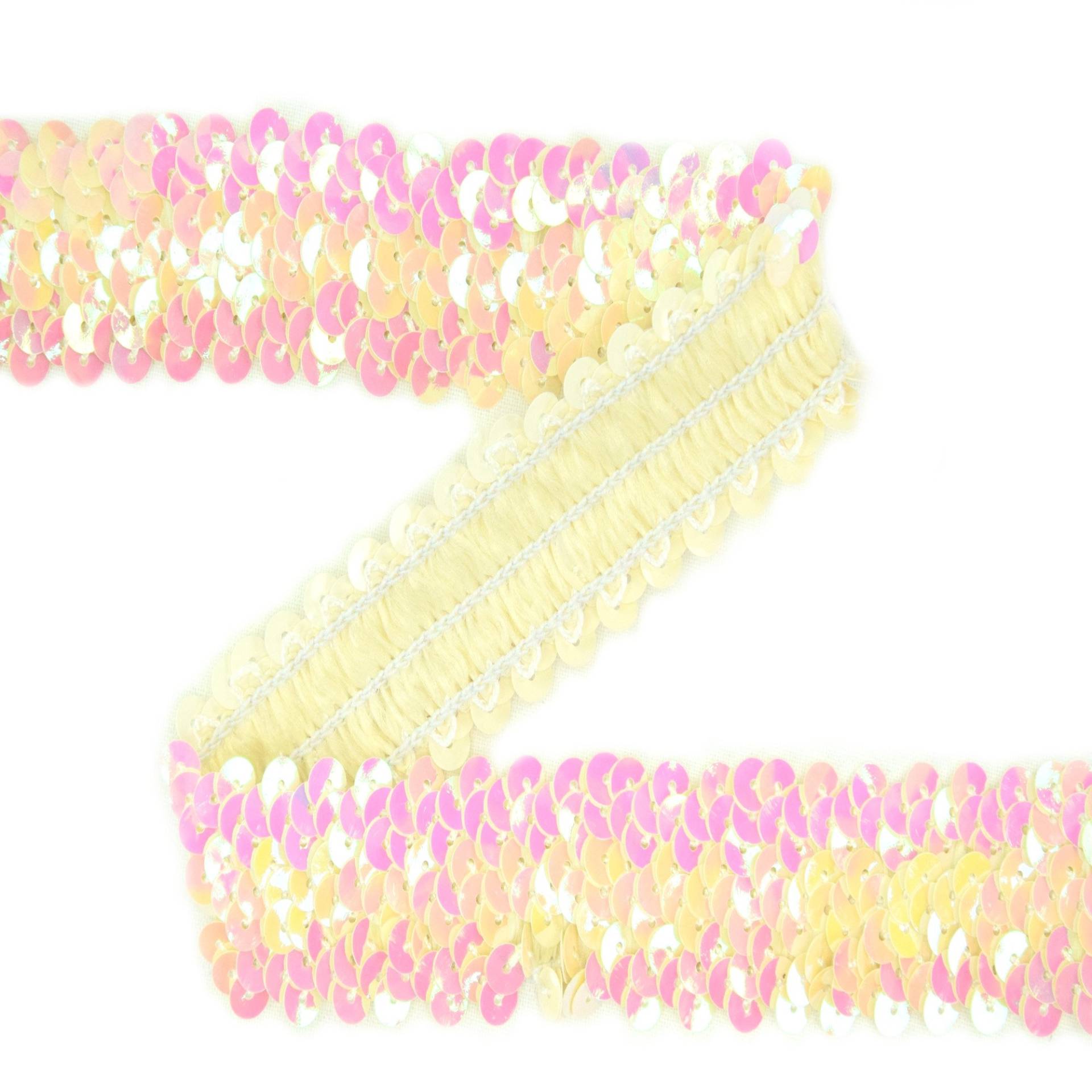 Elastische Paillettenborte 30 mm wollweiss Elastische Paillettenborte 30 mm wollweiss von Stoffe Hemmers