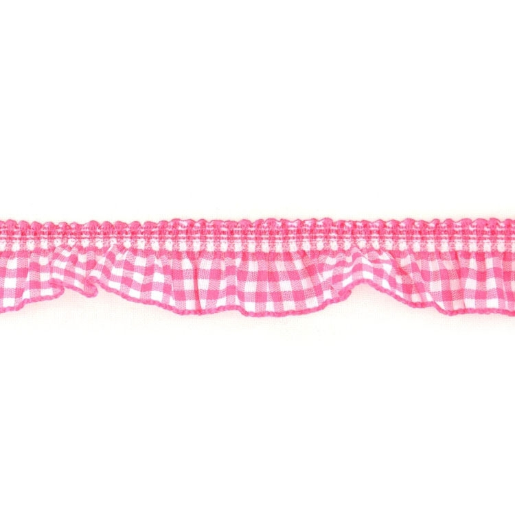 Elastische Rüsche Vichykaro, pink Elastische Rüsche Vichykaro, pink von Stoffe Hemmers