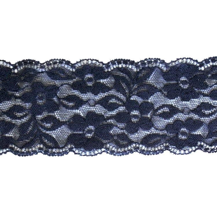 Elastische Spitze, 60 mm, schwarz von Stoffe Hemmers