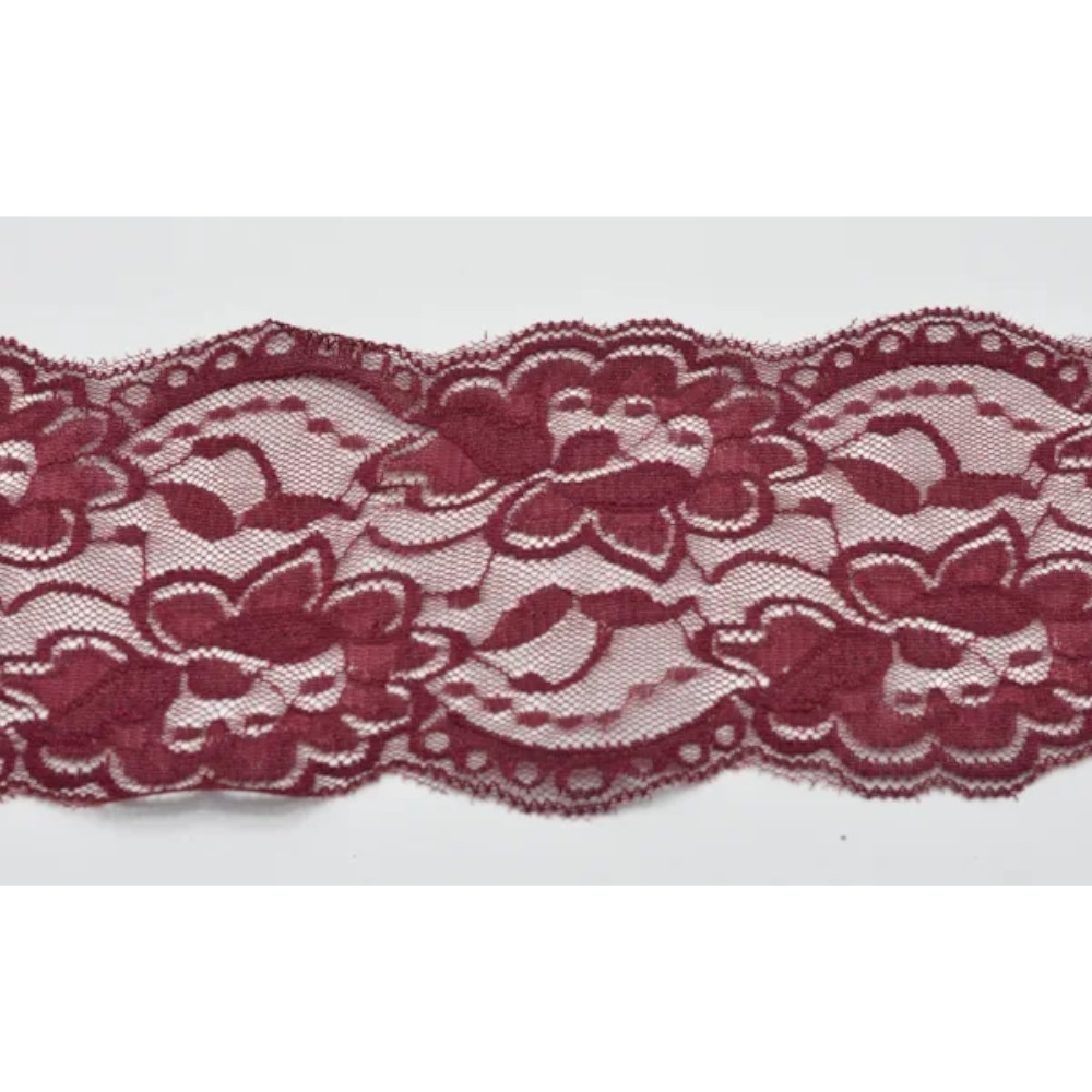 Elastische Spitze, bordeaux 10 cm Elastische Spitze, bordeaux 10 cm von Stoffe Hemmers