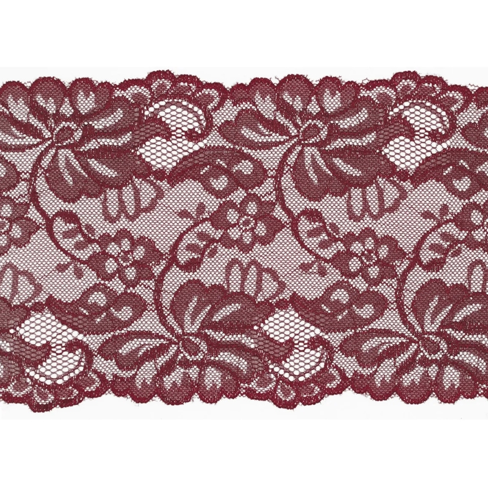 Elastische Spitze, bordeaux 15 cm Elastische Spitze, bordeaux 15 cm von Stoffe Hemmers