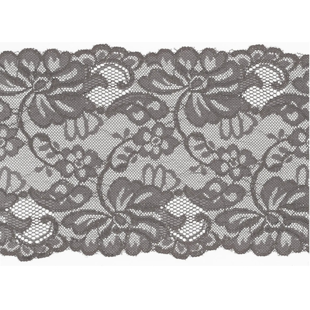 Elastische Spitze, grau 15 cm Elastische Spitze, grau 15 cm von Stoffe Hemmers