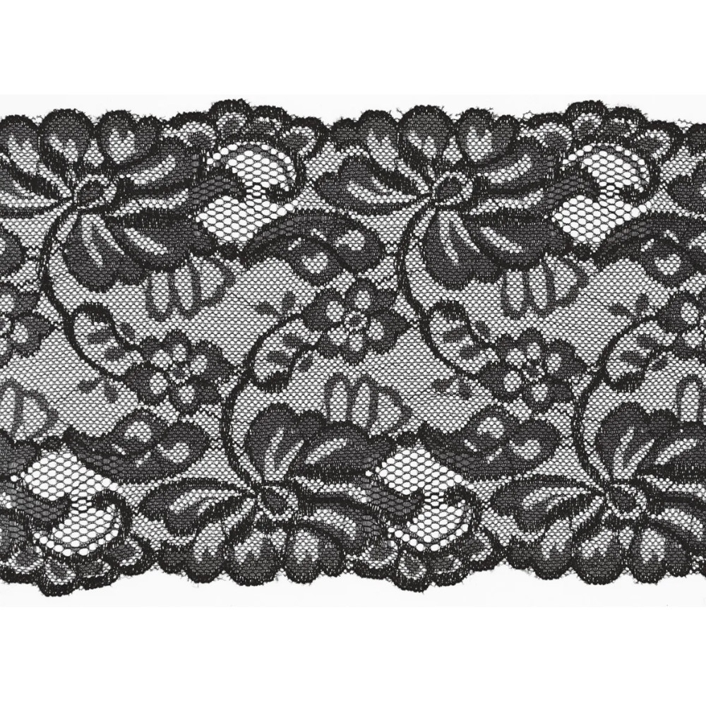 Elastische Spitze, schwarz 15 cm Elastische Spitze, schwarz 15 cm von Stoffe Hemmers