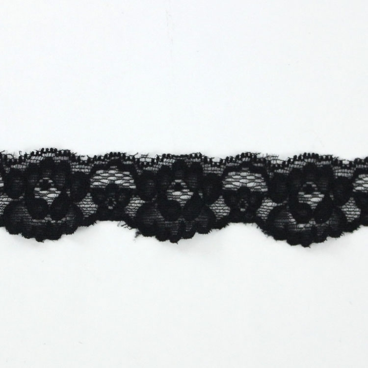 Elastische Spitze, schwarz 32 mm von Stoffe Hemmers