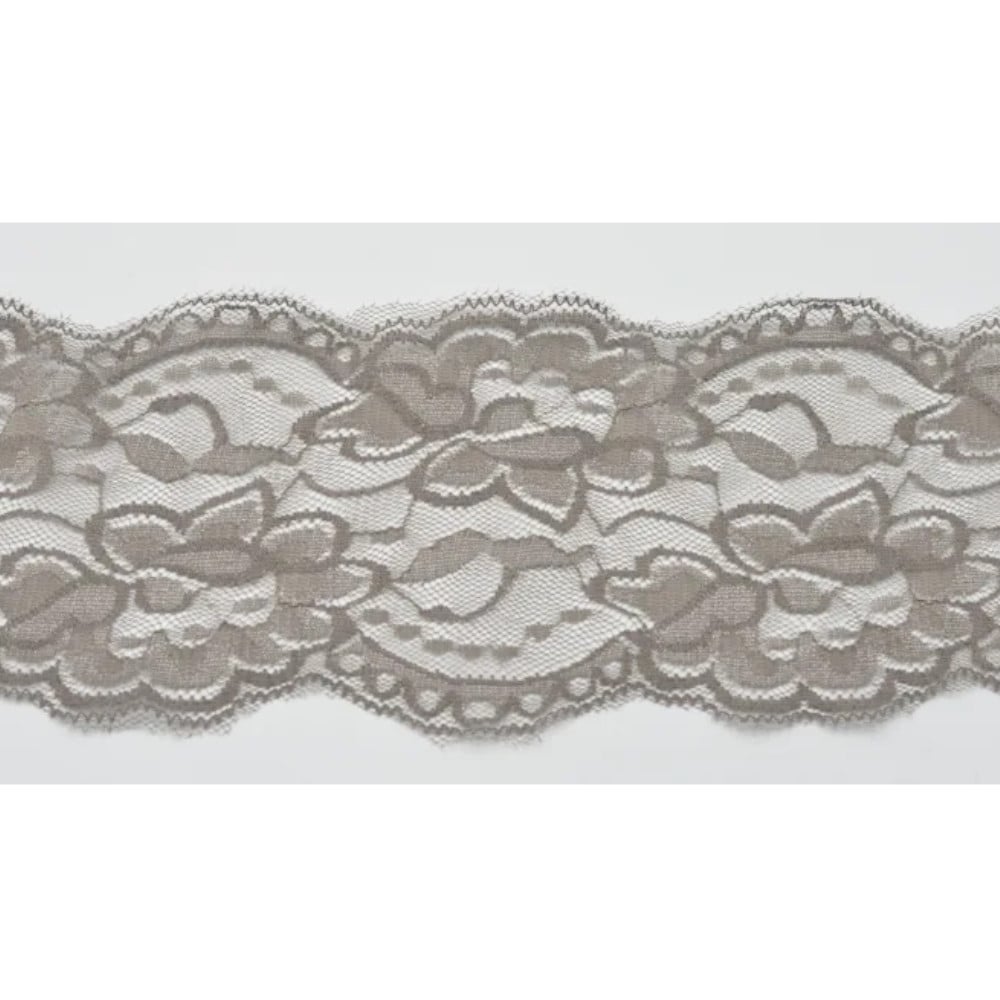 Elastische Spitze, taupe 10 cm Elastische Spitze, taupe 10 cm von Stoffe Hemmers