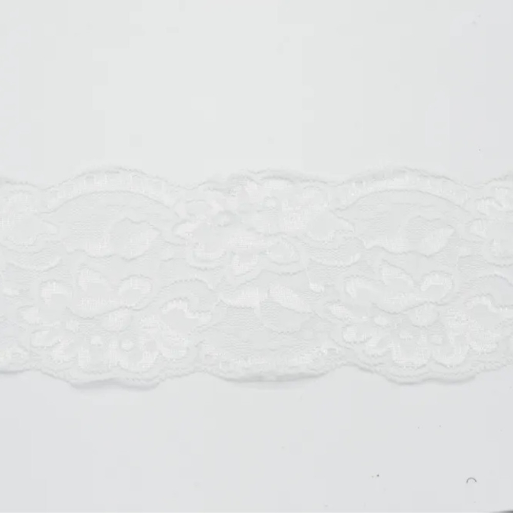 Elastische Spitze, weiß 10 cm Elastische Spitze, weiß 10 cm von Stoffe Hemmers