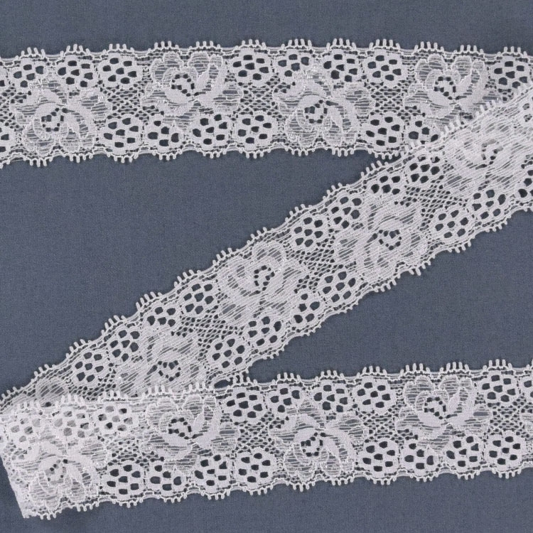 Elastische Spitze, weiss Elastische Spitze, weiss von Stoffe Hemmers
