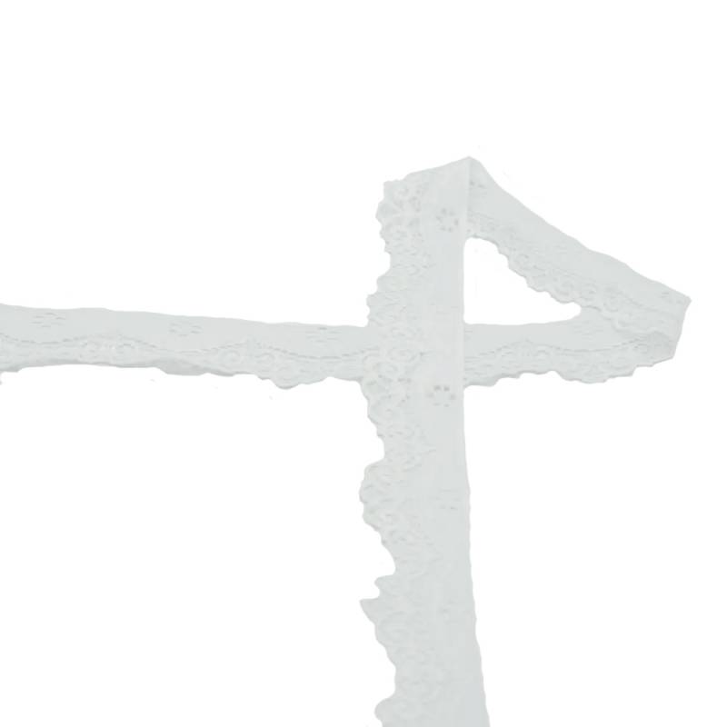 Elastische Spitze 3,5 cm, weiß von Stoffe Hemmers