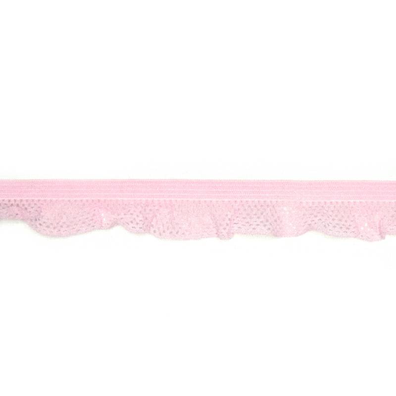 Elastisches Rüschenband, rosa von Stoffe Hemmers