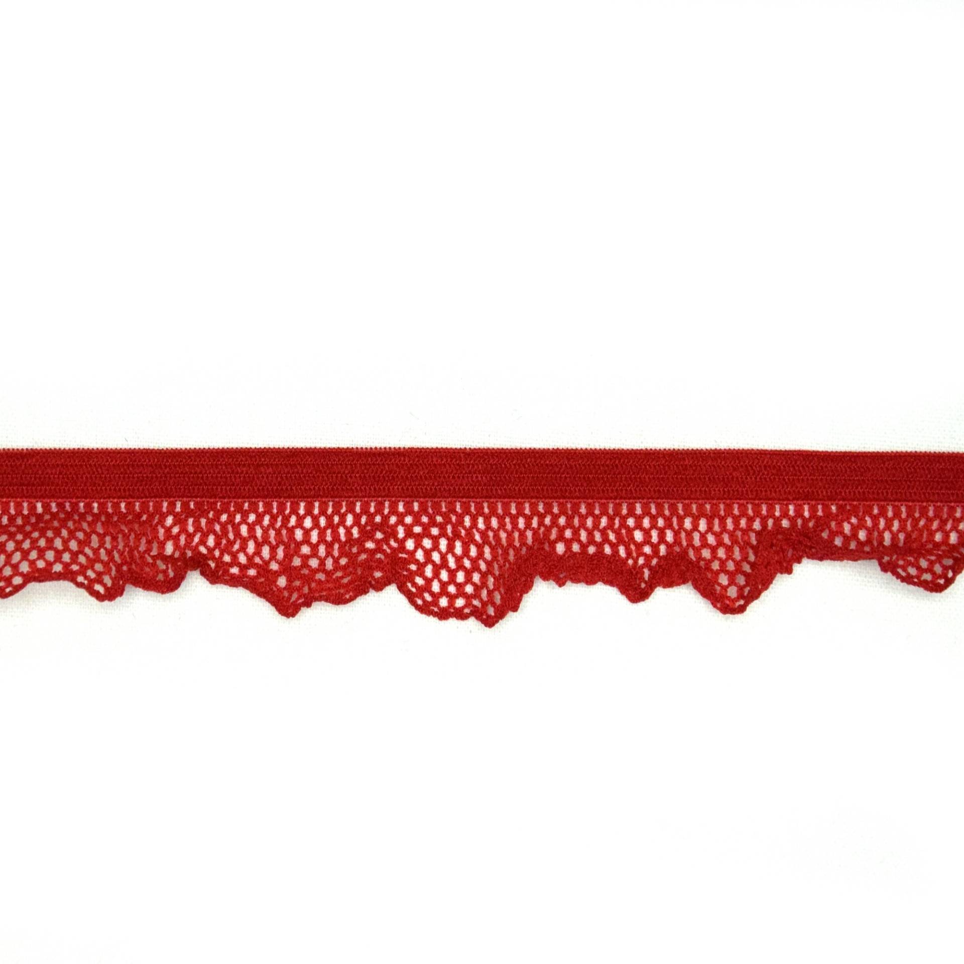 Elastisches Rüschenband, rot von Stoffe Hemmers