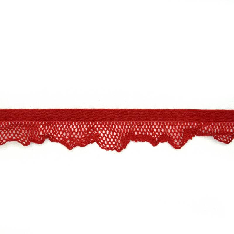Elastisches Rüschenband, rot von Stoffe Hemmers