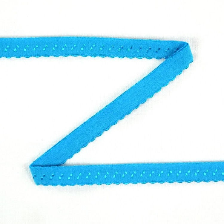 Elastisches Spitzen-Einfassband mit Stickerei, aqua 12 mm von Stoffe Hemmers