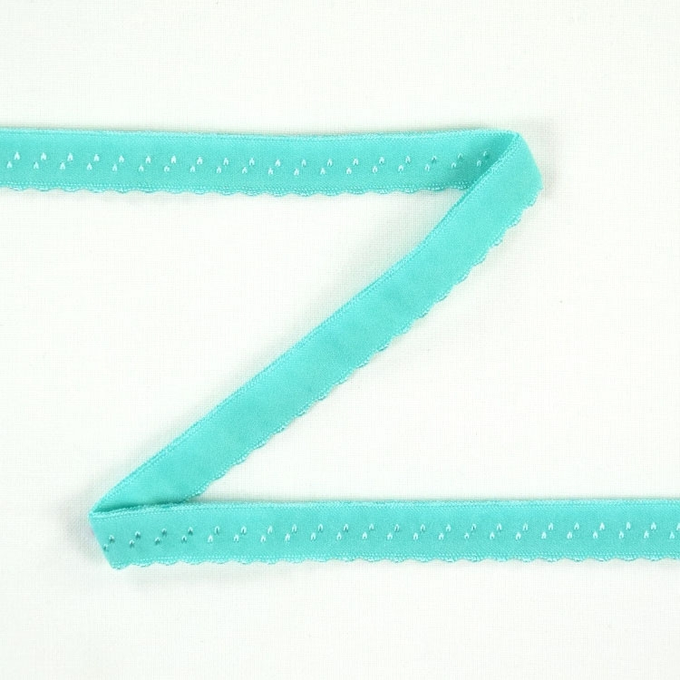 Elastisches Spitzen Einfassband mit Stickerei, ocean 12 mm von Stoffe Hemmers