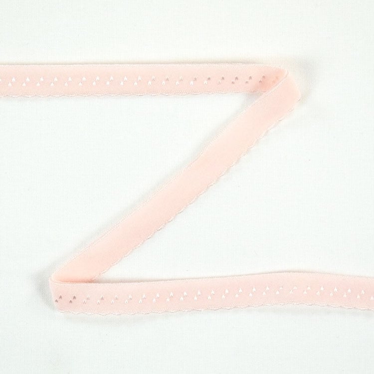 Elastisches Spitzen Einfassband mit Stickerei, rosé  12 mm von Stoffe Hemmers