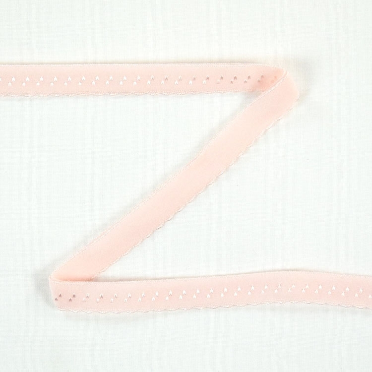 Elastisches Spitzen Einfassband mit Stickerei, rosé  12 mm von Stoffe Hemmers