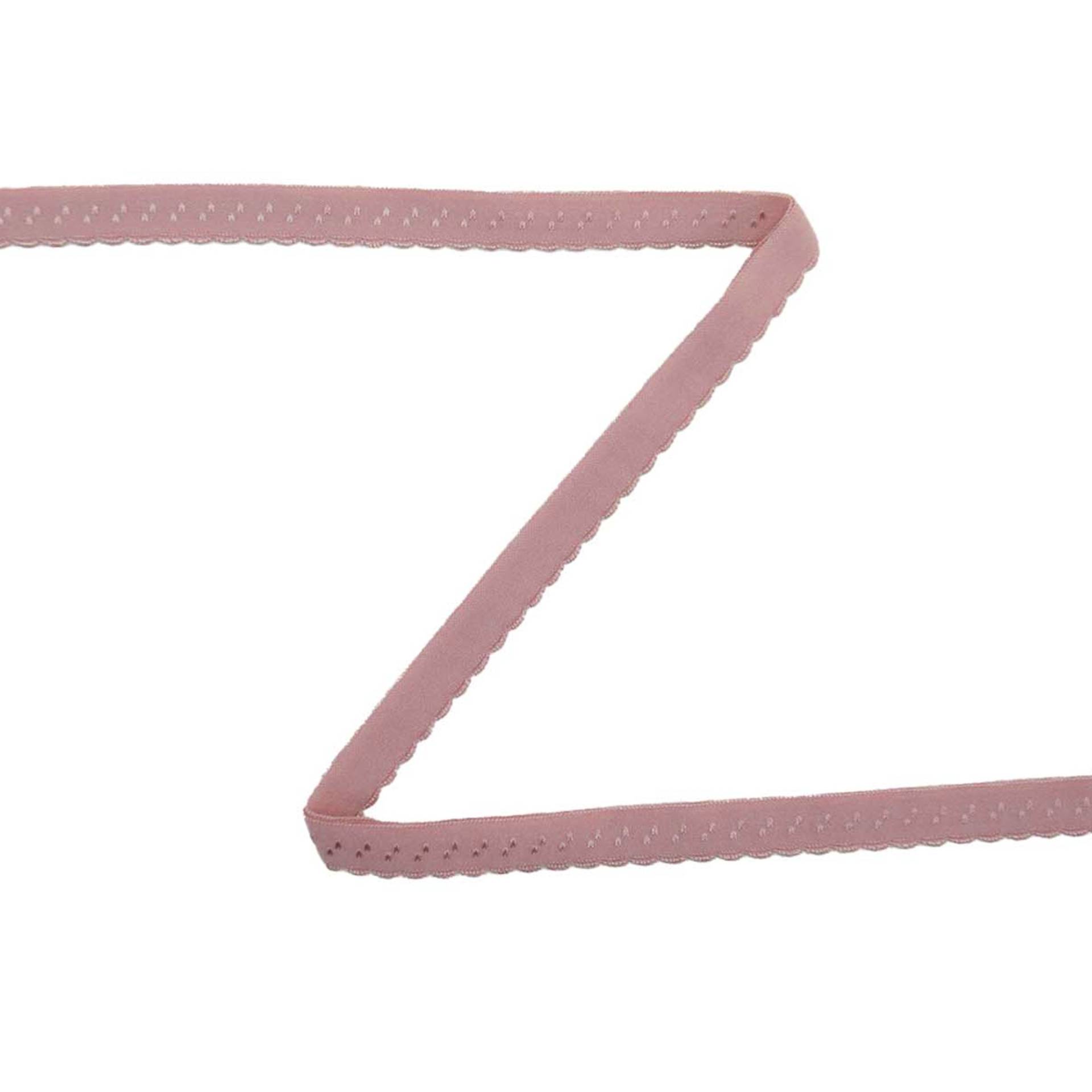 Elastisches Spitzen-Einfassband mit Stickerei altrosa 12 mm von Stoffe Hemmers