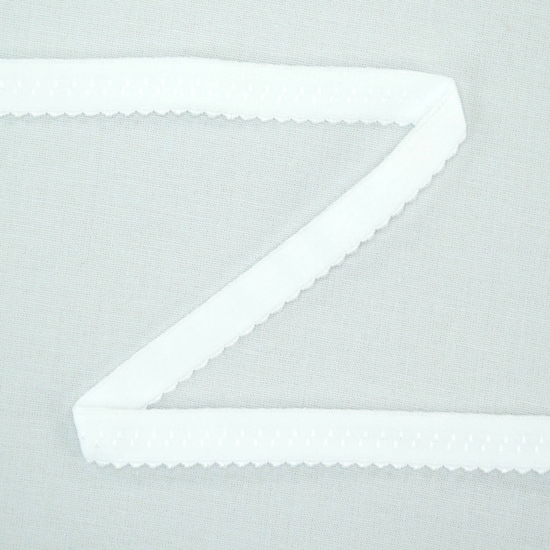 Elastisches Spitzen Einfassband mit Stickerei weiss 12 mm von Stoffe Hemmers