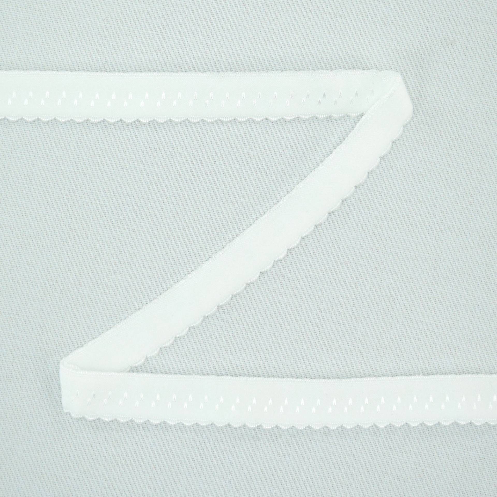 Elastisches Spitzen Einfassband mit Stickerei wollweiss 12 mm von Stoffe Hemmers