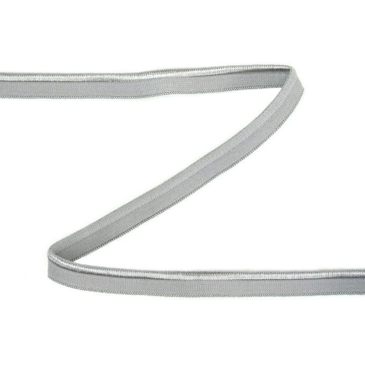 Elastisches glänzendes Paspelband, graubraun 10 mm von Stoffe Hemmers