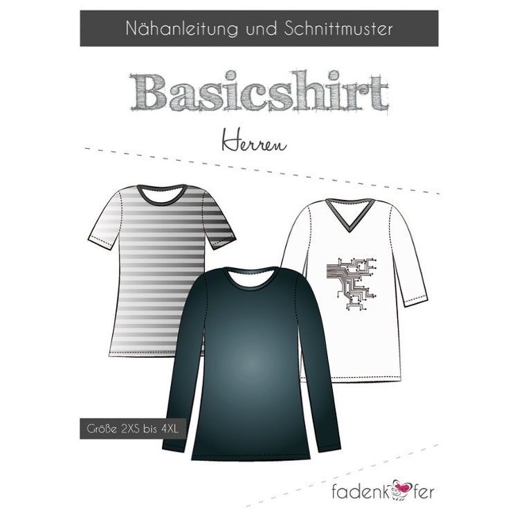 Fadenkäfer Basicshirt Herren Papierschnittmuster von Stoffe Hemmers