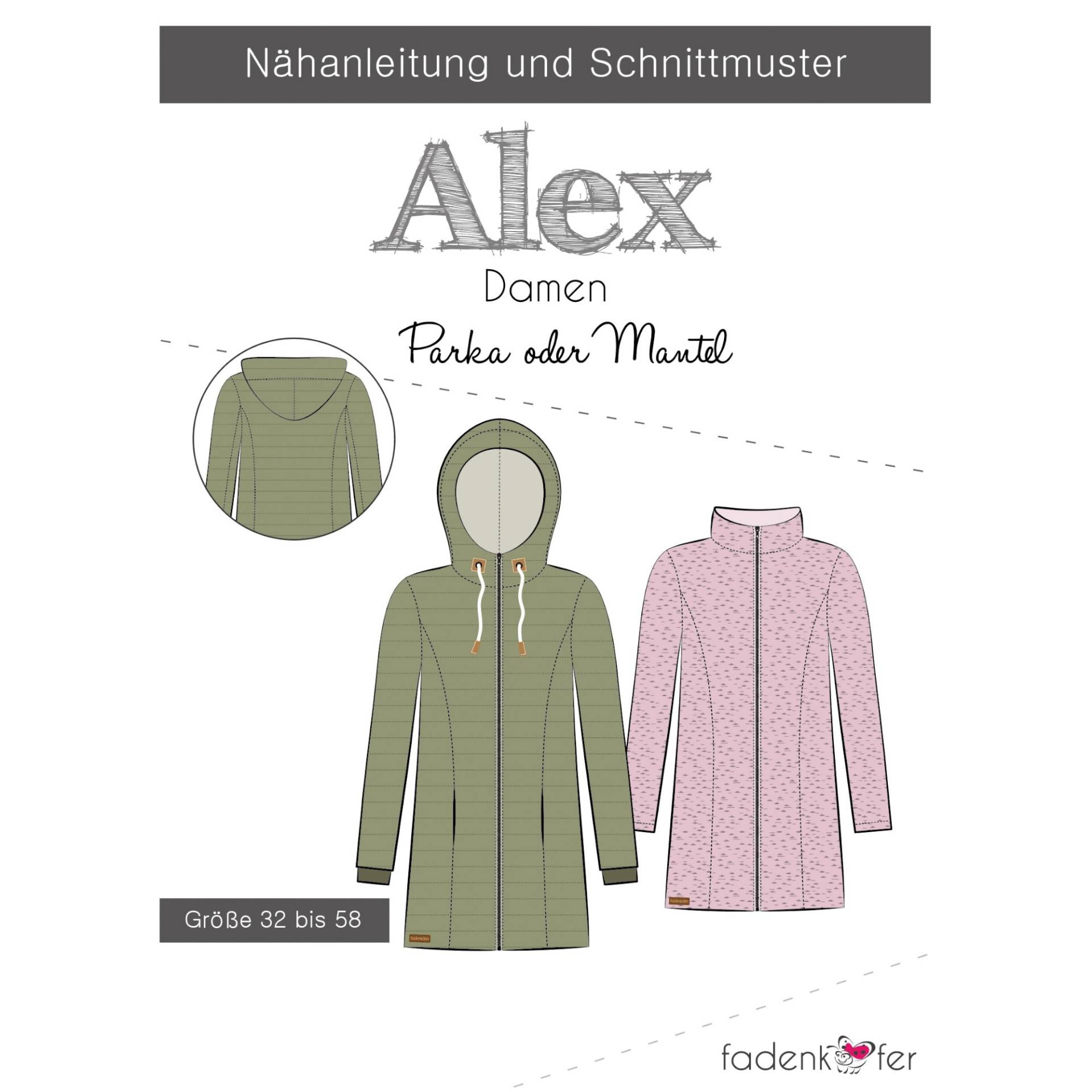 Fadenkäfer Mantel Alex Damen Papierschnittmuster von Stoffe Hemmers