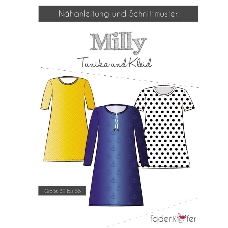 Fadenkäfer Milly Tunika und Kleid Damen Papierschnittmuster Fadenkäfer Milly Tunika und Kleid Damen Papierschnittmuster von Stoffe Hemmers