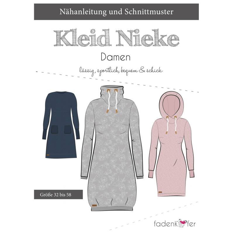Fadenkäfer Nieke Kleid Damen Papierschnittmuster von Stoffe Hemmers