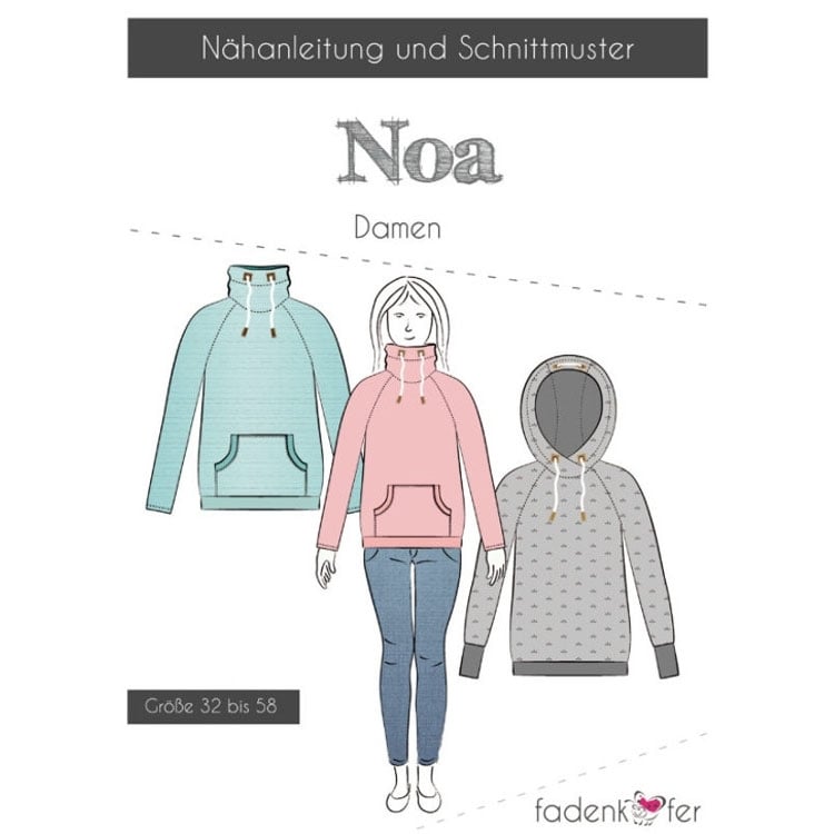 Fadenkäfer Noa Raglanpullover Damen Papierschnittmuster von Stoffe Hemmers