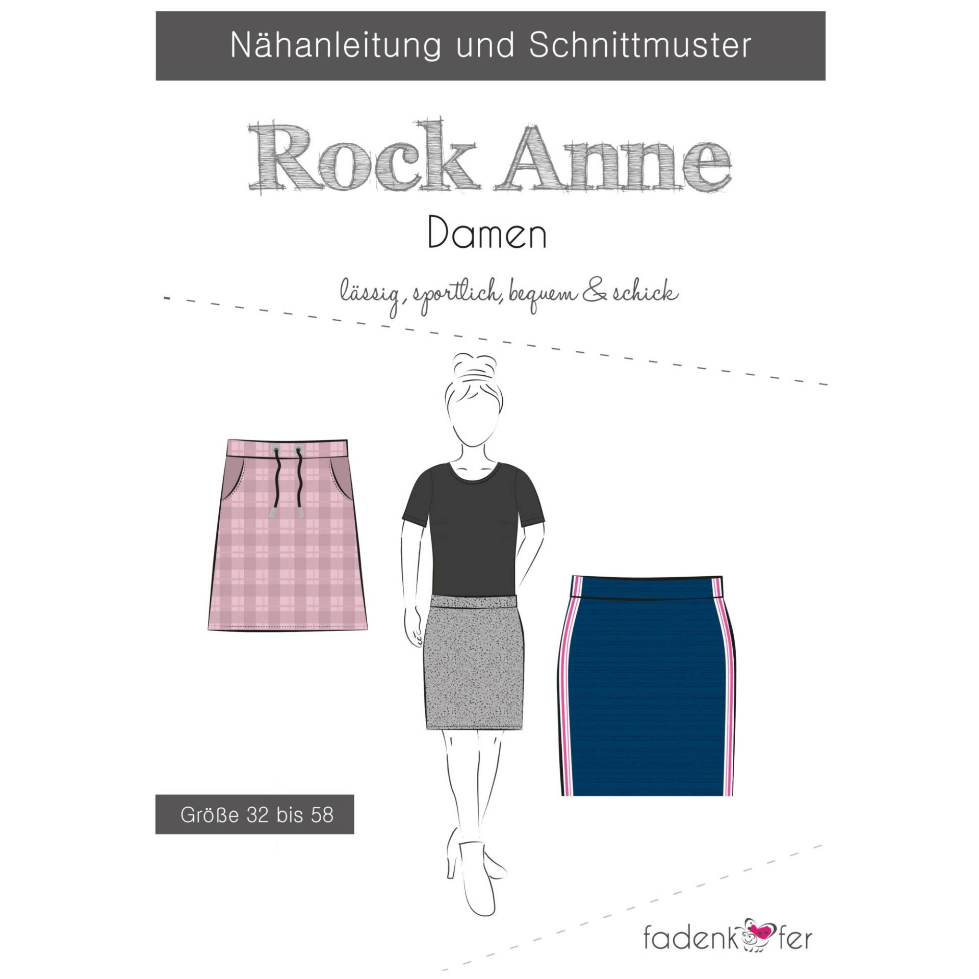 Fadenkäfer Rock Anne Damen Papierschnittmuster von Stoffe Hemmers
