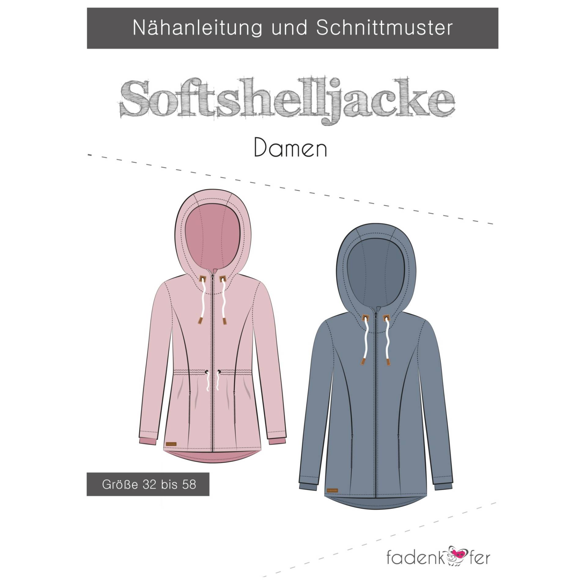Fadenkäfer Softshelljacke Damen Papierschnittmuster von Stoffe Hemmers