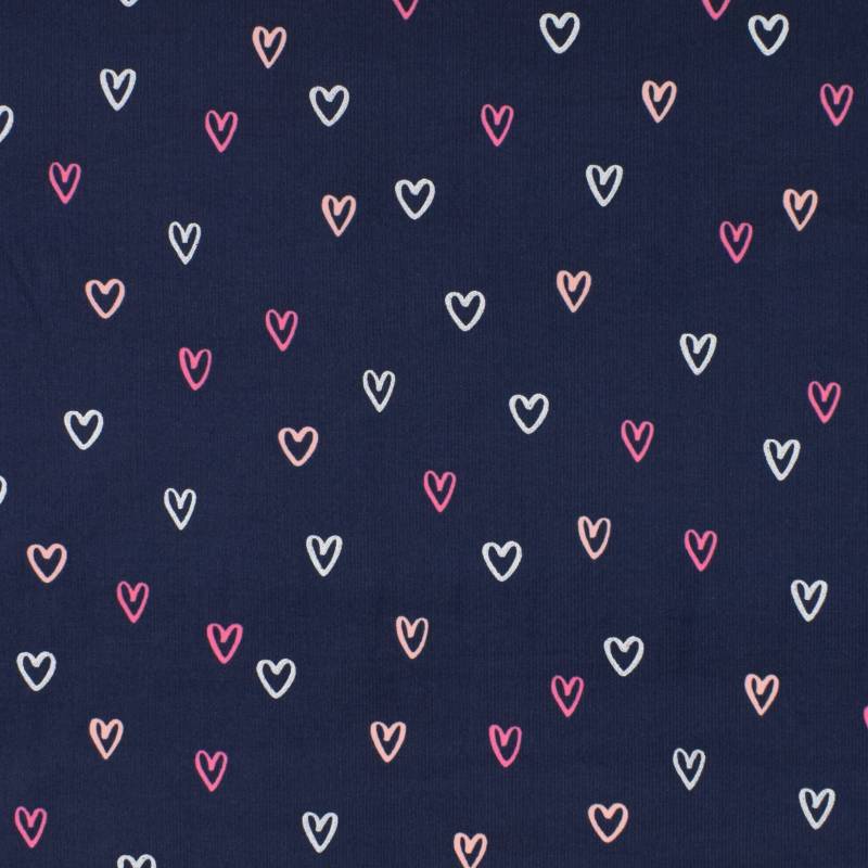 Feincord Hearts, marine von Stoffe Hemmers