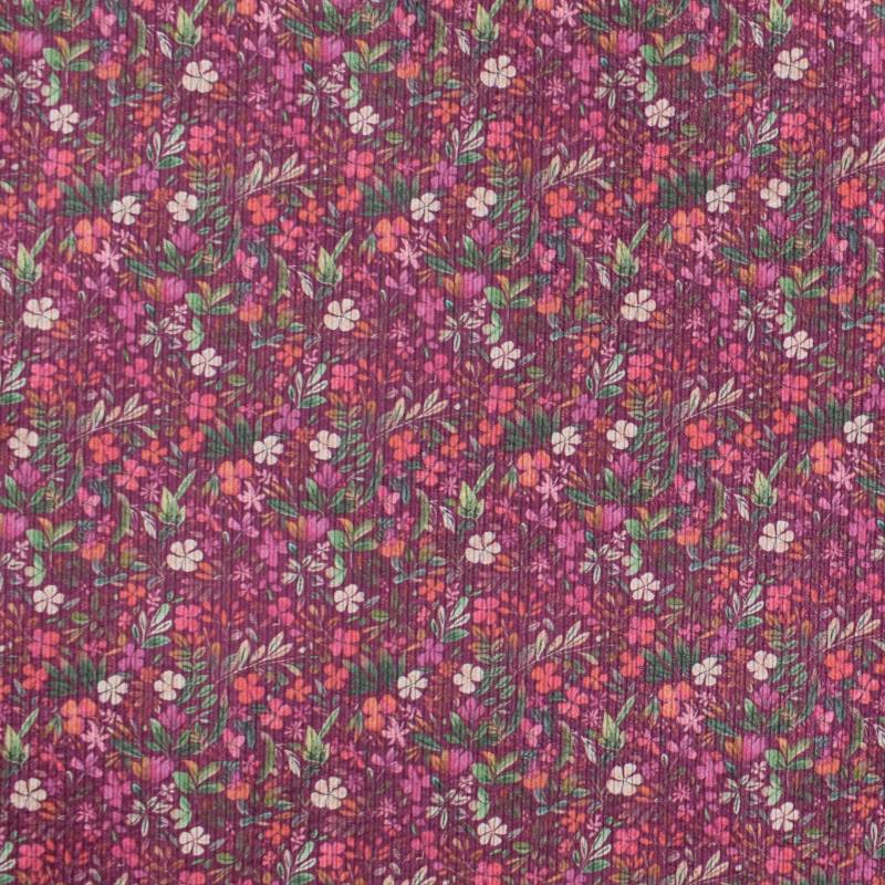 Feincord Streublumen, magenta von Stoffe Hemmers