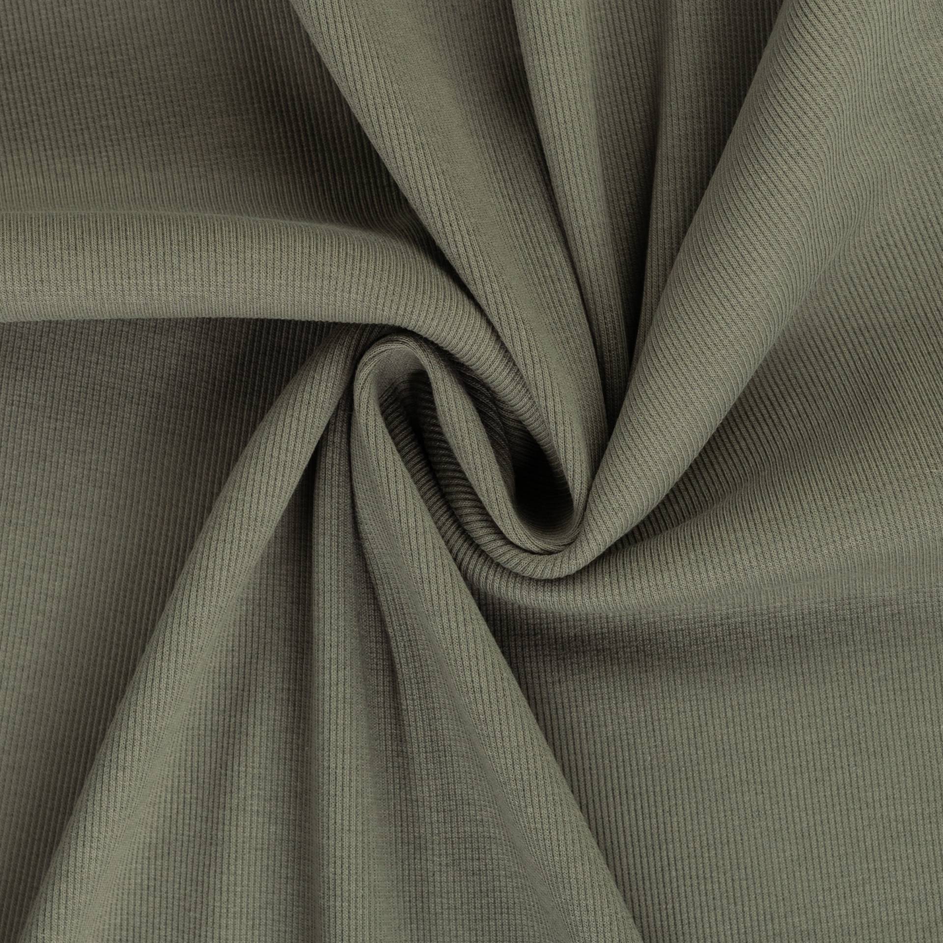 Feinrippbündchen 45 cm, khaki von Stoffe Hemmers
