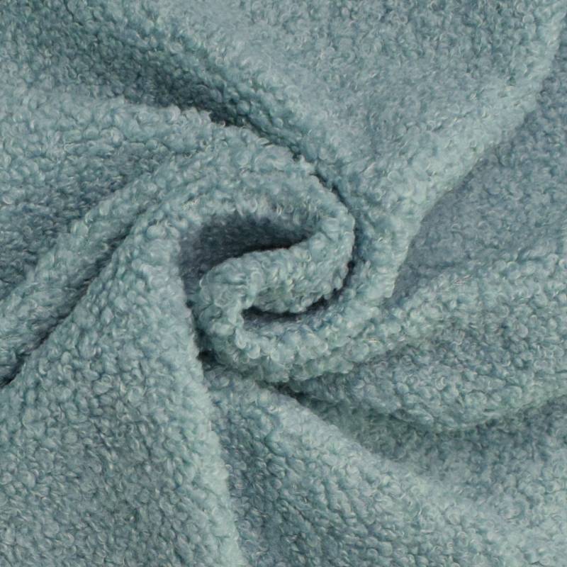 Feinstrick Bouclé uni, hellblau von Stoffe Hemmers