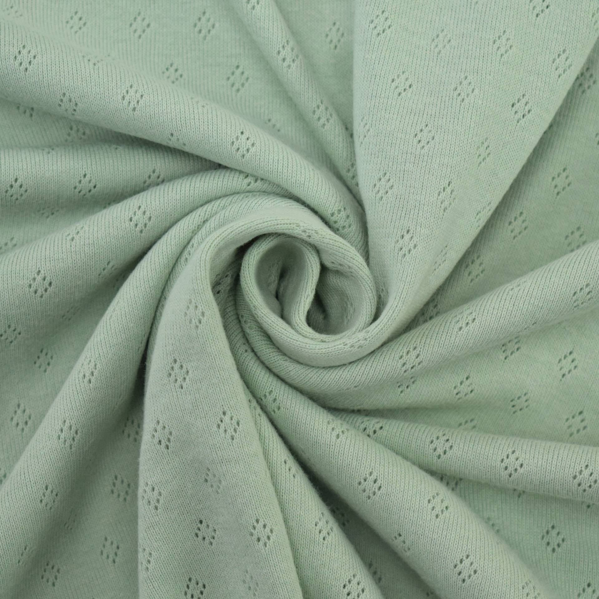 Feinstrickjersey Ajour, pastellgrün Feinstrickjersey Ajour, pastellgrün von Stoffe Hemmers