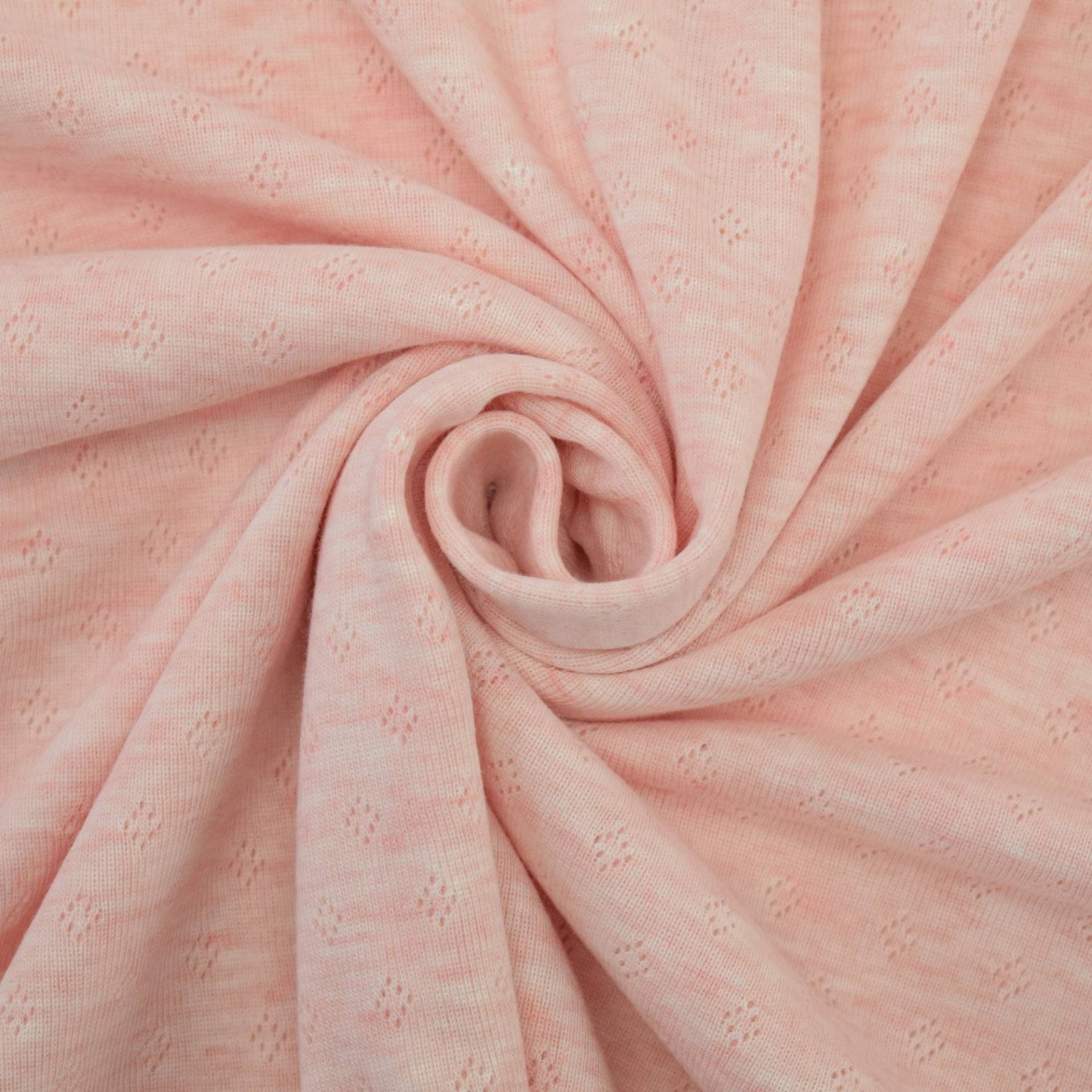 Feinstrickjersey Ajour, rosé meliert Feinstrickjersey Ajour, rosé meliert von Stoffe Hemmers