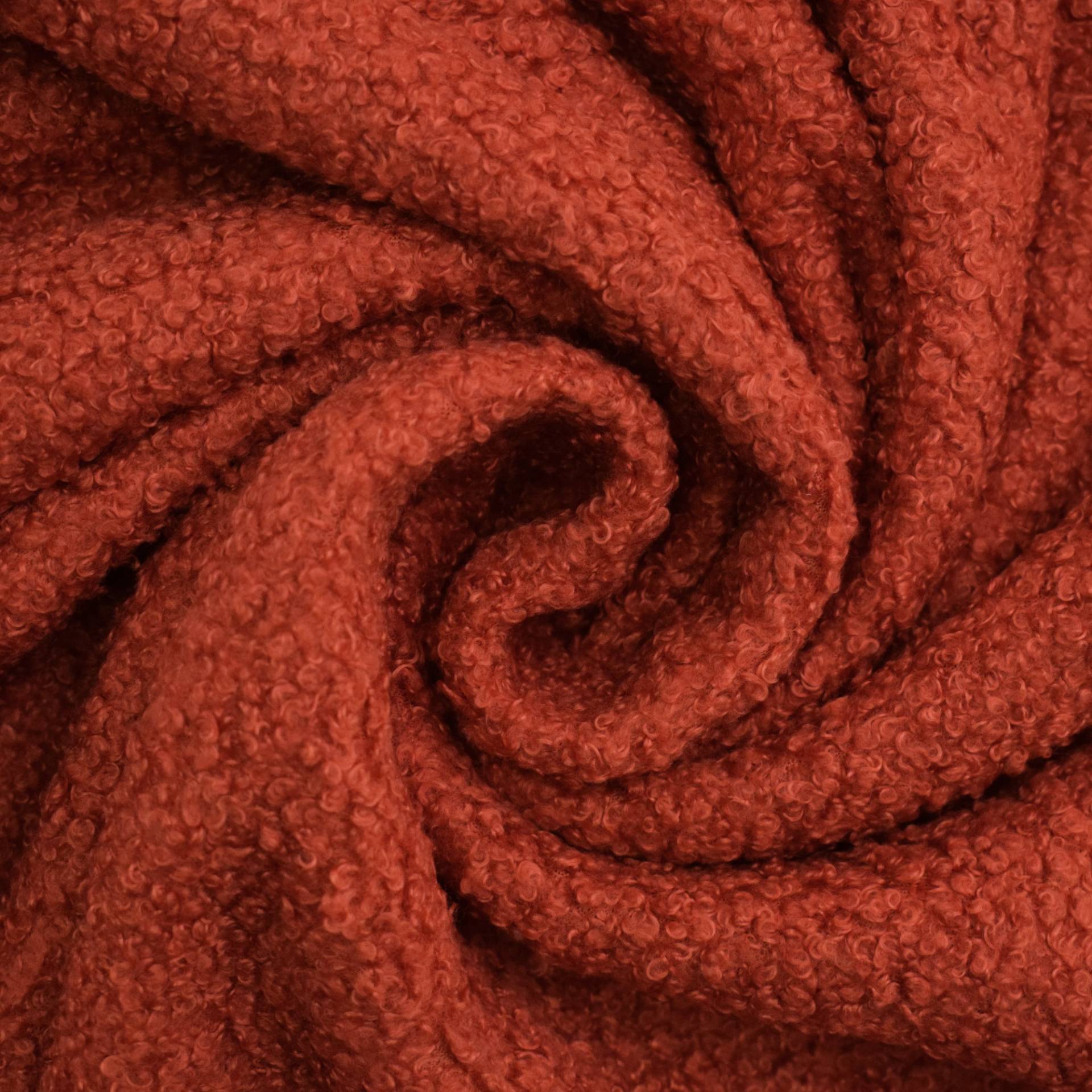 Feinstrickjersey Boucle, terracotta von Stoffe Hemmers