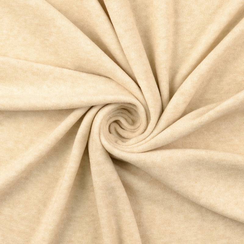 Feinstrickjersey Melange, creme von Stoffe Hemmers