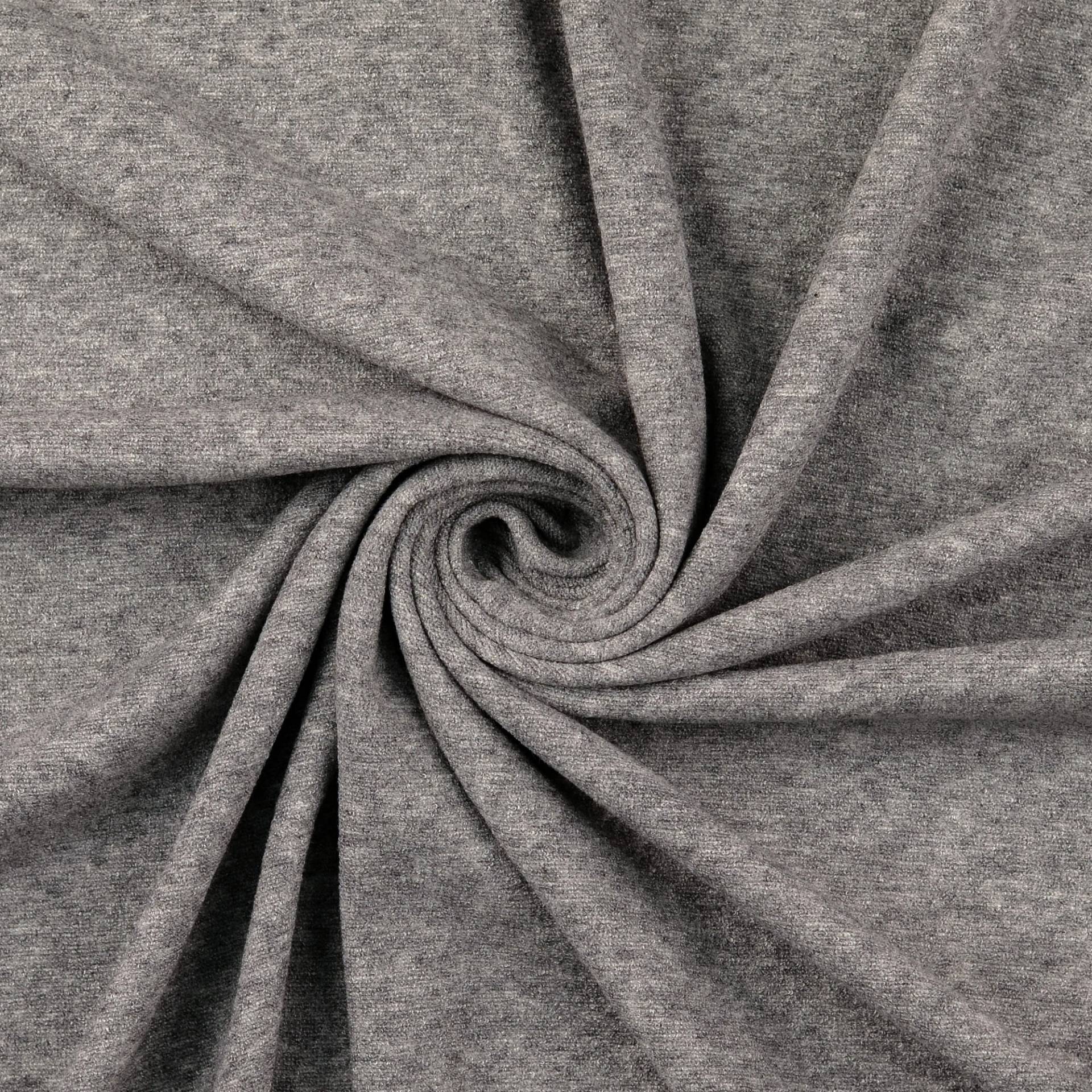 Feinstrickjersey Melange, hellgrau von Stoffe Hemmers