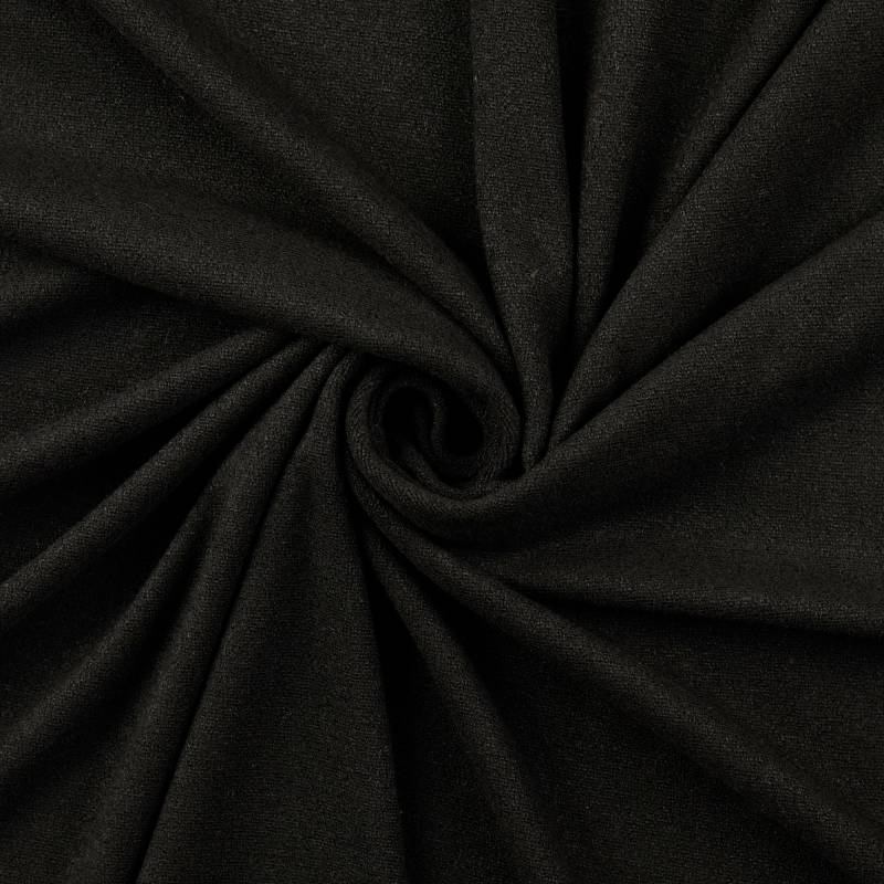 Feinstrickjersey Melange, schwarz von Stoffe Hemmers
