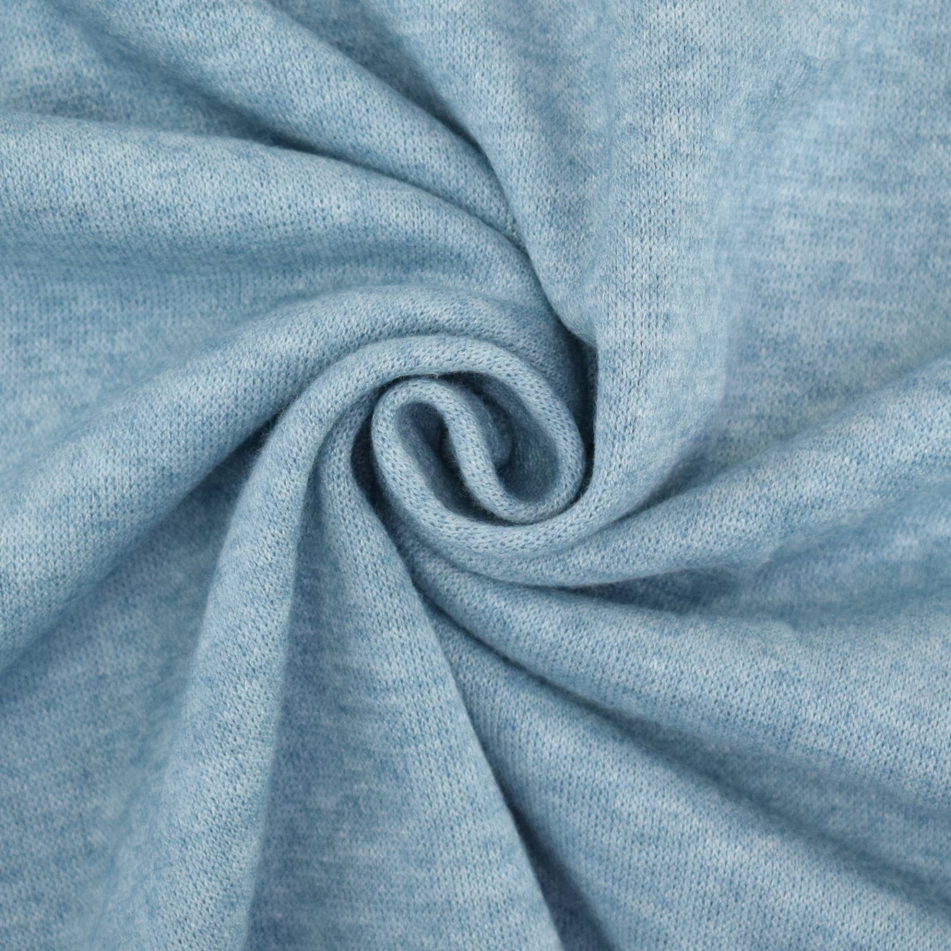 Feinstrickstoff Doubleface Lia Melange, hellblau von Stoffe Hemmers