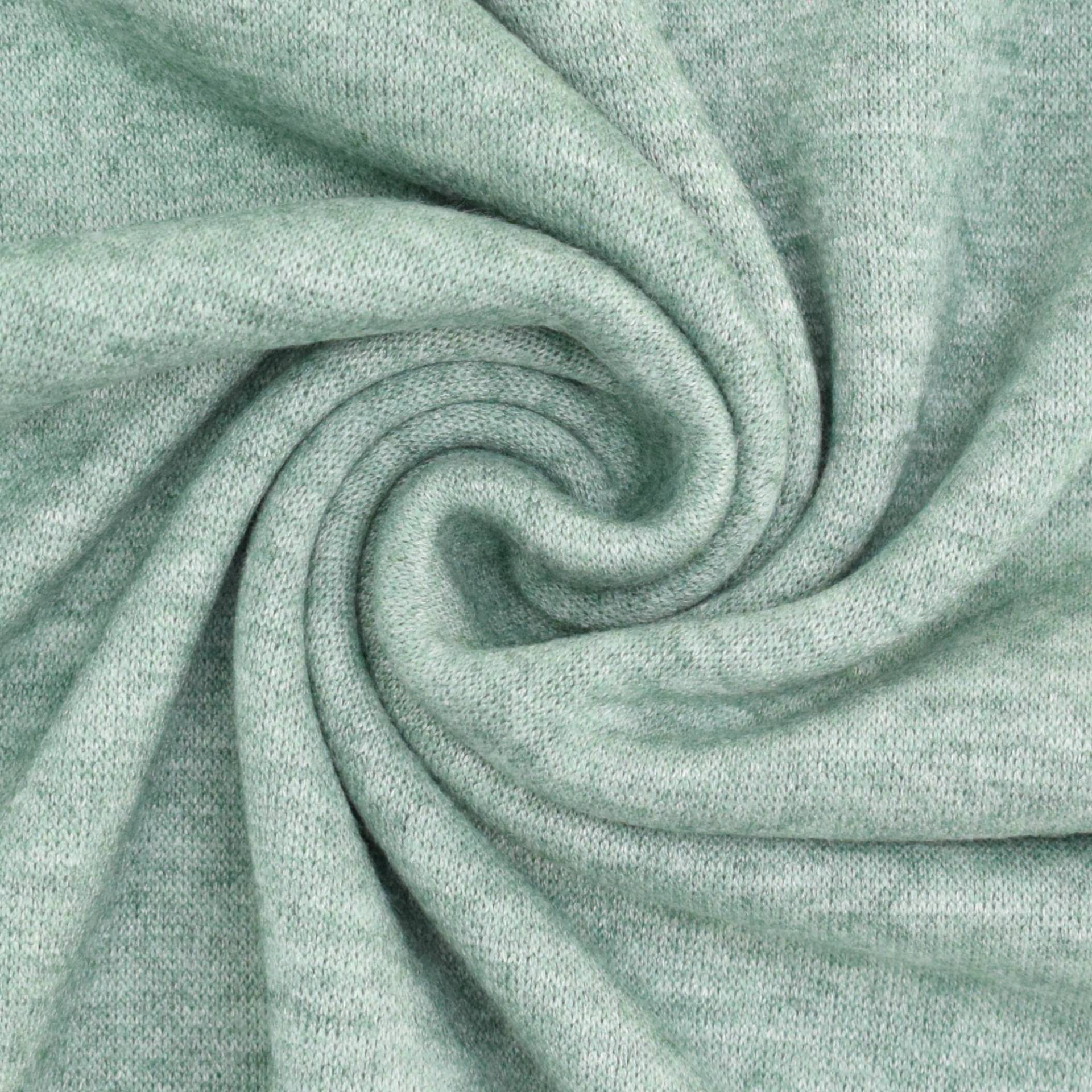 Feinstrickstoff Doubleface Lia Melange, mittelgrün Feinstrickstoff Doubleface Lia Melange, mittelgrün von Stoffe Hemmers