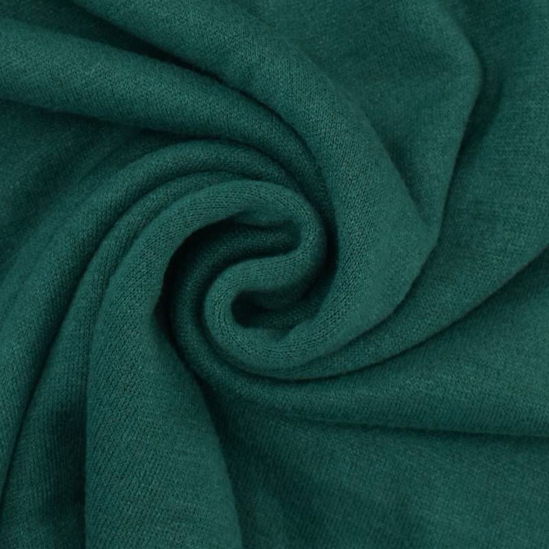 Feinstrickstoff Doubleface Melange, grün petrol von Stoffe Hemmers