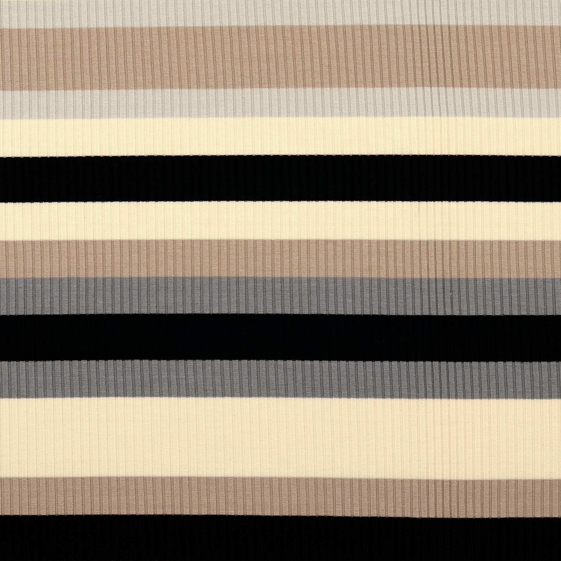Feinstrickstoff gerippt Streifen, beige von Stoffe Hemmers