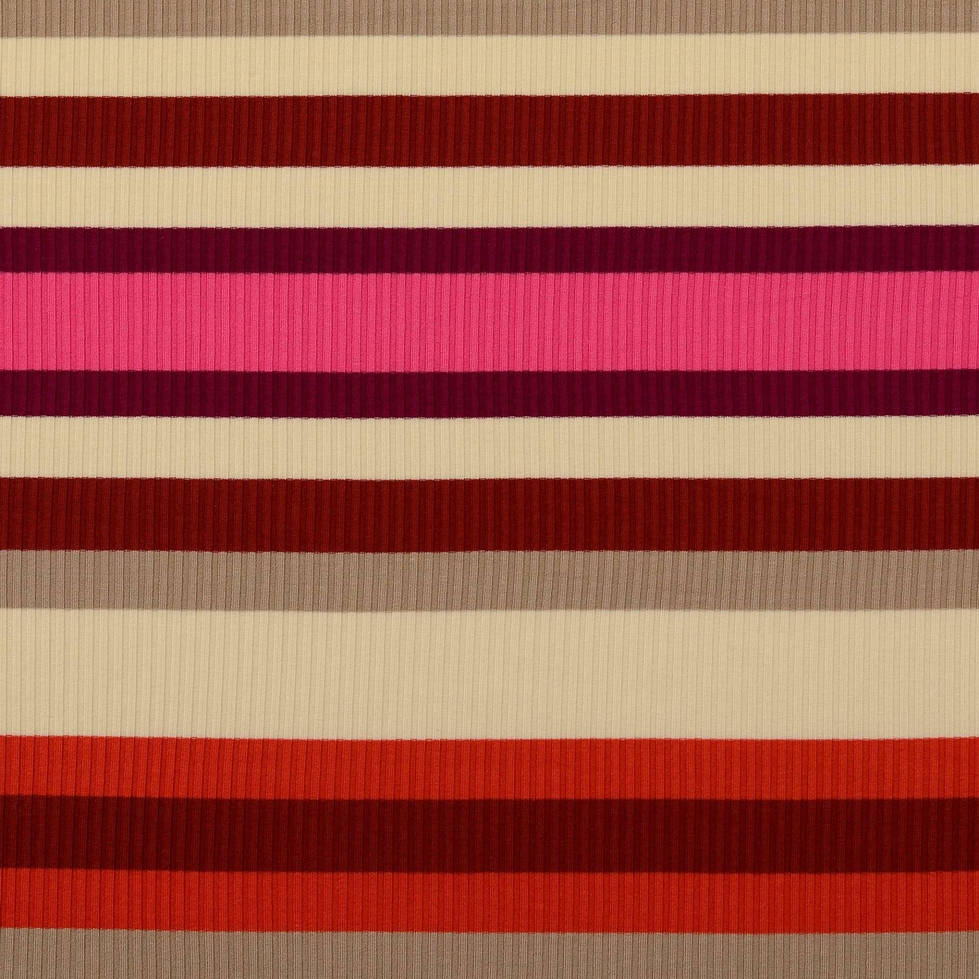 Feinstrickstoff gerippt Streifen, rot von Stoffe Hemmers