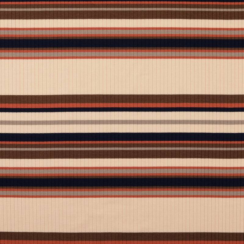 Feinstrickstoff gerippt Stripes, beige Feinstrickstoff gerippt Stripes, beige von Stoffe Hemmers