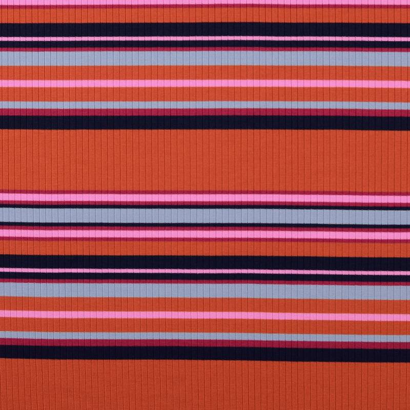 Feinstrickstoff gerippt Stripes, terracotta Feinstrickstoff gerippt Stripes, terracotta von Stoffe Hemmers